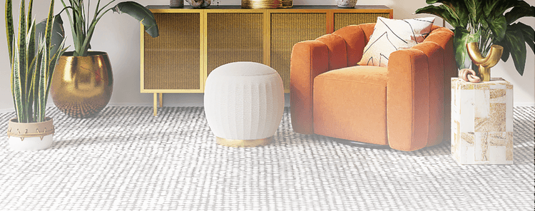 comfortable autumn colour interior with pale woven rug
